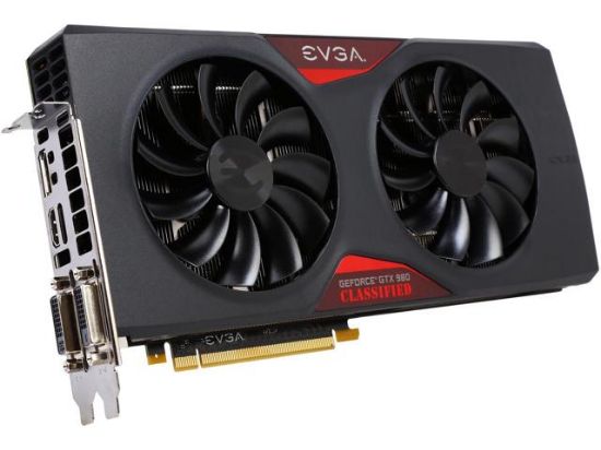 Picture of EVGA 04G-P4-2988 KR GeForce GTX 980 Classified 4GB 256-Bit GDDR5 ACX 2.0 PCI Express 3.0 Video Card