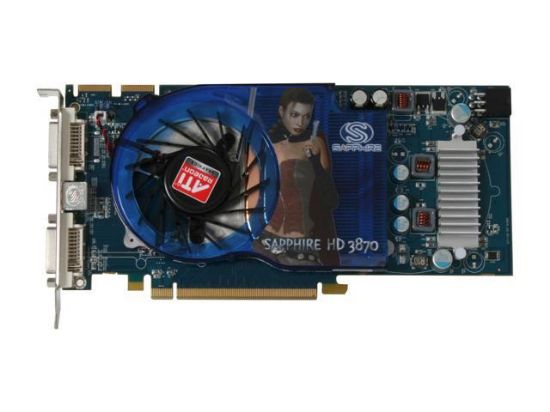 Picture of SAPPHIRE 100225L Radeon HD 3870 512MB 256-bit GDDR4 PCI Express 2.0 x16 HDCP Ready CrossFireX Support Video Card