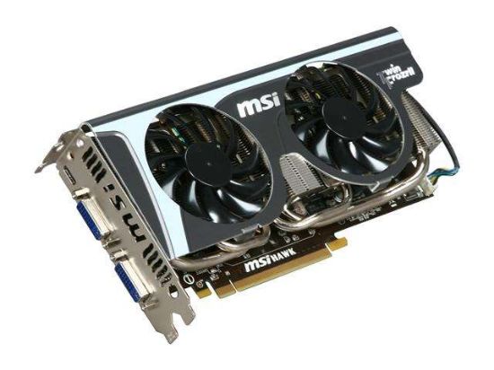 Picture of MSI N460GTX HAWK GeForce GTX 460 1 GB GDDR5 PCI-E X16 DUAL DVI DUAL LINK 1 x MINI DP VIDEO CARD 