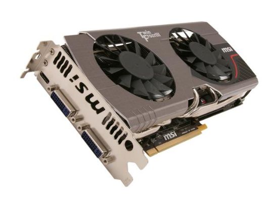 Picture of MSI N570GTX TWIN FROZR III PE/OC GeForce GTX 570 (Fermi) Twin Frozr III PE/OC 1280MB 320-bit GDDR5 PCI Express 2.0 x16 HDCP Ready SLI Support Video Card