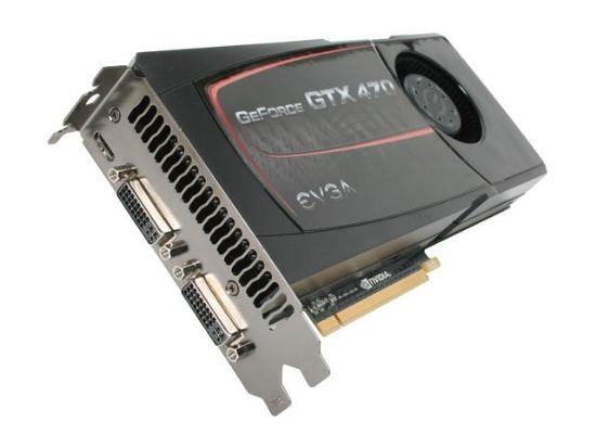 Picture of EVGA 012-P3-1470-RX GeForce GTX 470 (Fermi) 1280MB 320-bit GDDR5 PCI Express 2.0 x16 HDCP Ready SLI Support Video Card