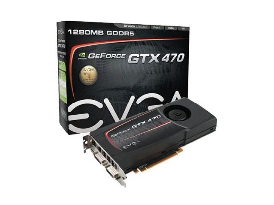 Picture of EVGA 012-P3-1470-TR GeForce GTX 470 (Fermi) 1280MB 320-bit GDDR5 PCI Express 2.0 x16 HDCP Ready SLI Support Video Card