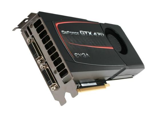 Picture of EVGA 012-P3-1470-AR GeForce GTX 470 (Fermi) 1280MB 320-bit GDDR5 PCI Express 2.0 x16 HDCP Ready SLI Support Video Card