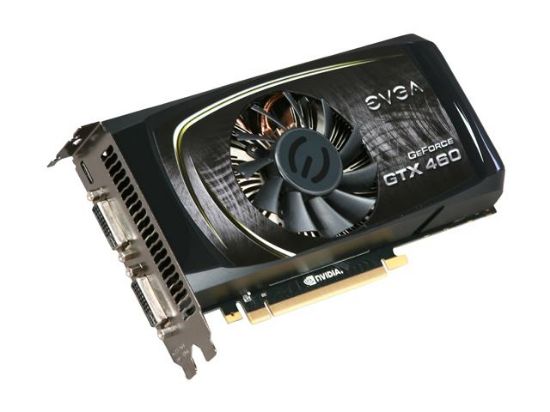 Picture of EVGA 768-P3-1360-TR GeForce GTX 460 FPB (Free Performance Boost) 768MB 192-bit GDDR5 PCI Express 2.0 x16 HDCP Ready SLI Support Video Card