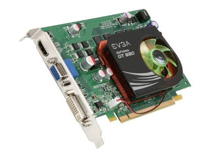 Picture of EVGA 512 P3 1220 A1 GeForce GT 220 512MB 128-bit DDR2 PCI Express 2.0 x16 HDCP Ready Video Card