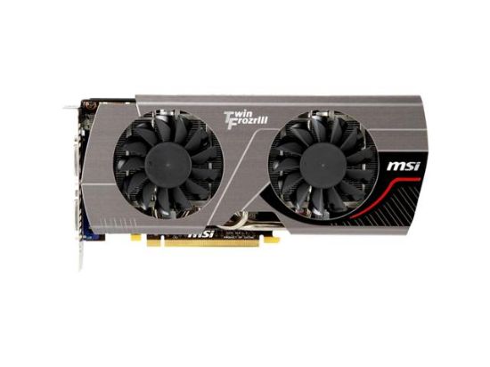 Picture of MSI N560GTX448TWINFROZRIIIPOWEREDITIONOC GeForce GTX 560 Ti - 448 Cores (Fermi) 1280MB 320-bit GDDR5 PCI Express 2.0 x16 HDCP Ready SLI Support Video Card