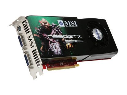 Picture of MSI N260GTX-T2D896-OCV2 GeForce GTX 260 OC 896MB 448-bit GDDR3 PCI Express 2.0 x16 HDCP Ready SLI Support Video Card