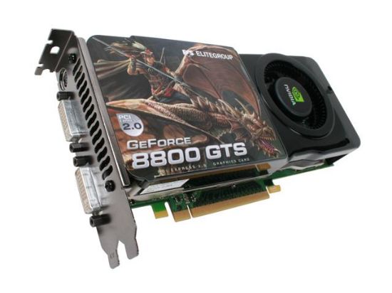 Picture of ECS N8800GTS-512MX GeForce 8800GTS (G92) 512MB 256-bit GDDR3 PCI Express 2.0 x16 HDCP Ready SLI Support Video Card