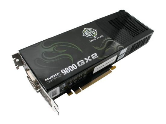 Picture of BFG BFGE981024GX2E GeForce 9800 GX2 1GB (512MB per GPU) 512-bit (256-bit per GPU) GDDR3 PCI Express 2.0 x16 HDCP Ready SLI S