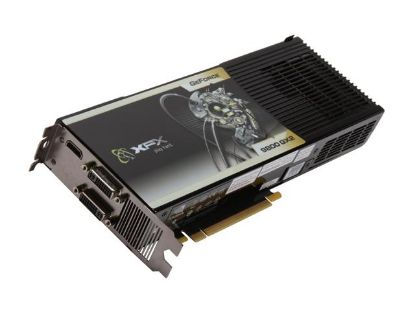 Picture of XFX PV T98U ZHEU GeForce 9800 GX2 1GB 512-bit GDDR3 PCI Express 2.0 x16 HDCP Ready SLI Support Video Card