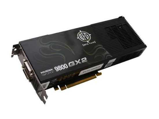 Picture of BFG BFGE981024GX2OCXE GeForce 9800 GX2 1GB 512-bit GDDR3 PCI Express 2.0 x16 HDCP Ready SLI Support Video Card