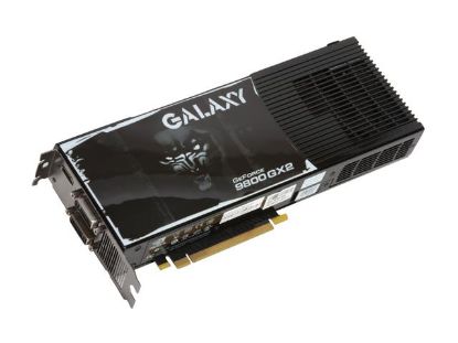 Picture of GALAXY 98XGF1HSFEXX GeForce 9800 GX2 1GB 512-bit GDDR3 PCI Express 2.0 x16 HDCP Ready SLI Support Video Card