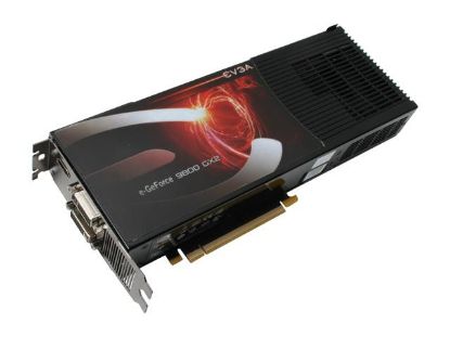 Picture of EVGA 01G P3 N891 A1 GeForce 9800 GX2 1GB (512MB per GPU) 512-bit (256-bit per GPU) GDDR3 PCI Express 2.0 x16 HDCP Ready SLI Support Video Card