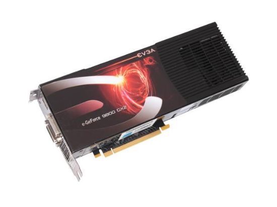 Picture of EVGA 01G-P3-N891-RX GeForce 9800 GX2 1GB (512MB per GPU) 512-bit (256-bit per GPU) GDDR3 PCI Express 2.0 x16 HDCP Ready SLI Support Video Card