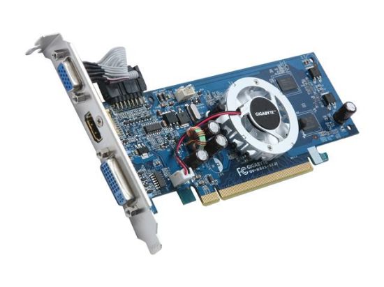 Picture of GIGABYTE GV N84S 512I GeForce 8400 GS 512MB 64-bit GDDR2 PCI Express 2.0 x16 HDCP Ready Low Profile Ready Video Card