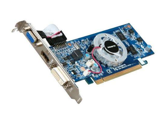 Picture of GIGABYTE GVN84STC512I Rev2.0 GeForce 8400 GS Supporting up to 512MB(128MB onboard) 64-bit GDDR3 PCI Express 2.0 x16 HDCP Ready Low Pro