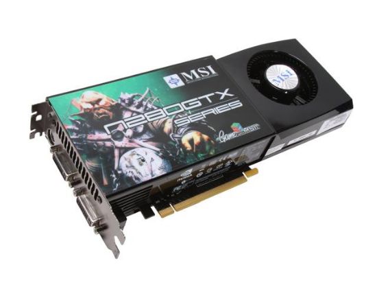 Picture of MSI N280GTXT2D1GOC GeForce GTX 280 1GB 512-bit GDDR3 PCI Express 2.0 x16 HDCP Ready SLI Support Video Card