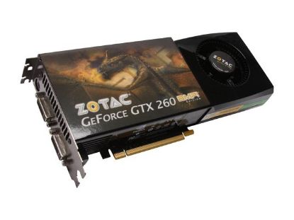 Picture of ZOTAC ZT X26E3KA FCP GeForce GTX 260 896MB 448-bit GDDR3 PCI Express 2.0 x16 HDCP Ready SLI Support Video Card