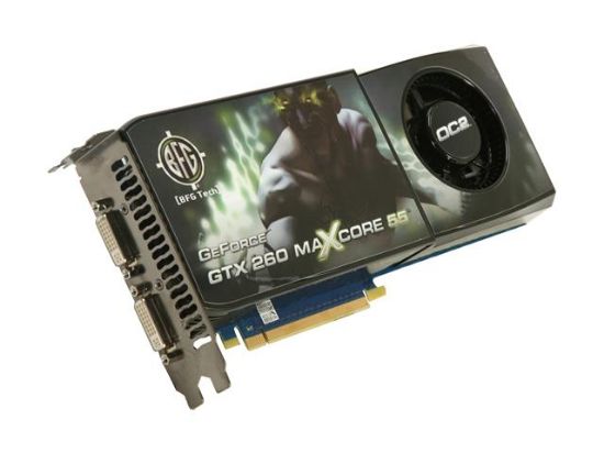 Picture of BFG BFGEGTX260MC896OC2DE GeForce GTX 260 OC2 MAXCORE 55 896MB 448-bit GDDR3 PCI Express 2.0 x16 HDCP Ready SLI Supported Video Card