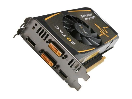 Picture of ZOTAC ZT-40408-10P GeForce GTX 460 (Fermi) 1GB 256-bit GDDR5 PCI Express 2.0 x16 HDCP Ready SLI Support Video Card