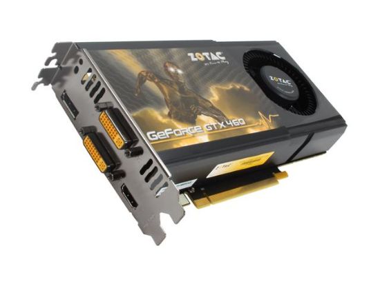 Picture of ZOTAC ZT-40402-10P GeForce GTX 460 (Fermi) 1GB 256-bit GDDR5 PCI Express 2.0 x16 HDCP Ready SLI Support Video Card