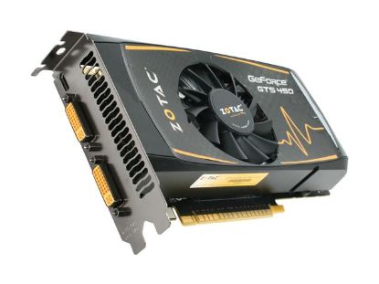 Picture of ZOTAC ZT-40501-10L GeForce GTS 450 (Fermi) 1GB 128-bit GDDR5 PCI Express 2.0 x16 HDCP Ready SLI Support Video Card