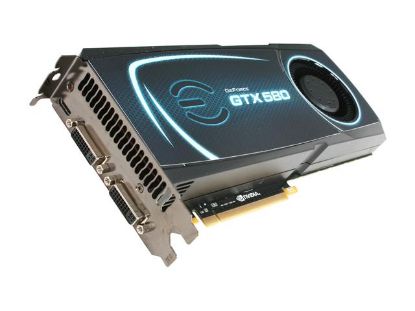 Picture of EVGA 015 P3 1580 A1 GeForce GTX 580 (Fermi) 1536MB 384-bit GDDR5 PCI Express 2.0 x16 HDCP Ready SLI Support Video Card