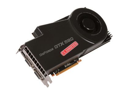 Picture of EVGA 03G P3 1595 A1 GeForce GTX 580 (Fermi) Classified ULTRA 3072MB 384-bit GDDR5 PCI Express 2.0 x16 HDCP Ready SLI Support Video Card