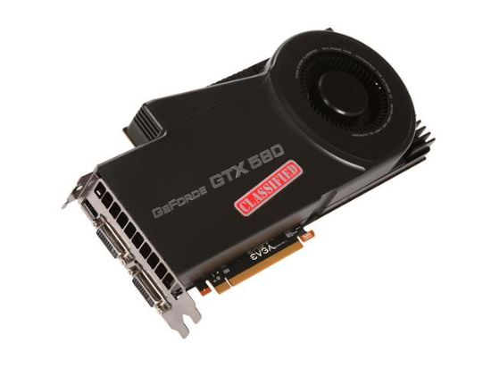 Picture of EVGA 03G-P3-1595 A3 GeForce GTX 580 (Fermi) Classified ULTRA 3072MB 384-bit GDDR5 PCI Express 2.0 x16 HDCP Ready SLI Support Video Card