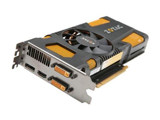 Picture of ZOTAC ZT-50204-10M AMP! GeForce GTX 570 (Fermi) 1280MB 320-bit GDDR5 PCI Express 2.0 x16 HDCP Ready SLI Support Video Card