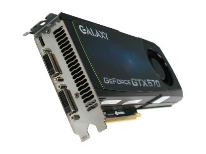 Picture of GALAXY 57NKH3HS00GZ GeForce GTX 570 (Fermi) 1280MB 320-bit DDR5 PCI Express 2.0 x16 HDCP Ready SLI Support Video Card