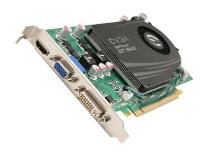 Picture of EVGA 512 P3 1240 A1 GeForce GT 240 512MB 128-bit DDR5 PCI Express 2.0 x16 HDCP Ready Video Card