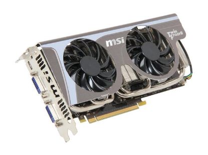 Picture of MSI N560GTX TI TWIN FROZR II OC GeForce GTX 560 Ti (Fermi) 1GB 256-bit GDDR5 PCI Express 2.0 x16 HDCP Ready SLI Support Video Card