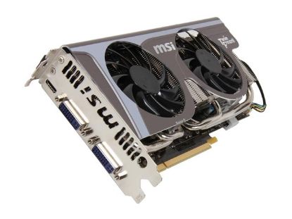 Picture of MSI N560GTX-TI TWIN FROZR II 2GD5/OC GeForce GTX 560 Ti (Fermi) 1GB 256-bit GDDR5 PCI Express 2.0 x16 HDCP Ready SLI Support Video Card