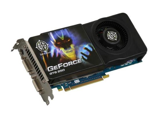 Picture of BFG BFGEGTS2501024E GeForce GTS 250 1GB 256-bit GDDR3 PCI Express 2.0 x16 HDCP Ready SLI Support Video Card