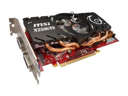 Picture of MSI N250GTS 2D1G GeForce GTS 250 1GB 256-bit GDDR3 PCI Express 2.0 x16 HDCP Ready SLI Support Video Card