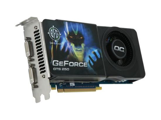 Picture of BFG BFGEGTS2501024OCE GeForce GTS 250 1GB 256-bit GDDR3 PCI Express 2.0 x16 HDCP Ready SLI Support Video Card