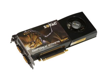 Picture of ZOTAC ZT 275E3KB FCP GeForce GTX 275 896MB 448-bit GDDR3 PCI Express 2.0 x16 HDCP Ready SLI Support Video Card