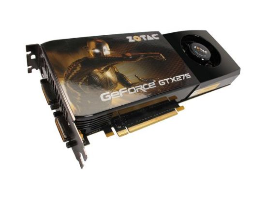 Picture of ZOTAC ZT 275E3KB FSP GeForce GTX 275 896MB 448-bit GDDR3 PCI Express 2.0 x16 HDCP Ready SLI Support Video Card