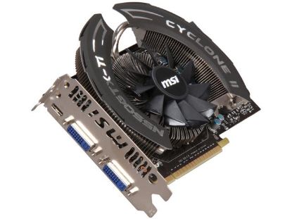 Picture of MSI N550GTX TI CYCLONE OC GeForce GTX 550 Ti (Fermi) 1GB 192-bit GDDR5 PCI Express 2.0 x16 HDCP Ready SLI Support Video Card