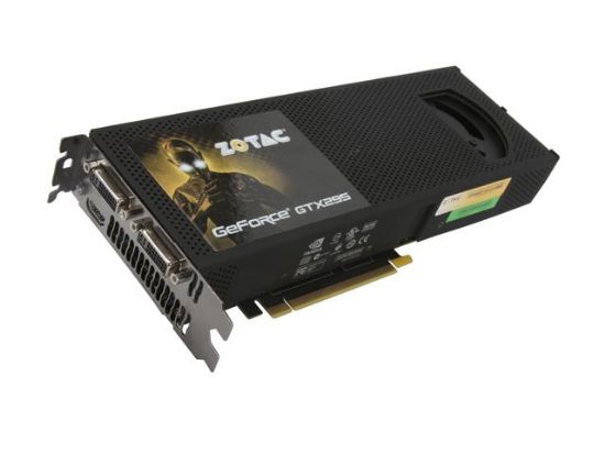 Picture of ZOTAC ZT295E3MAFSP GeForce GTX 295 1792MB 896 (448 x 2)-bit GDDR3 PCI Express 2.0 x16 HDCP Ready SLI Support Video Card