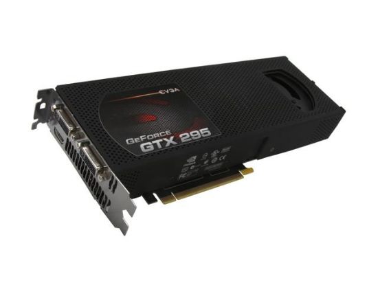 Picture of EVGA 017 P3 1292 A1 GeForce GTX 295 Plus 1792MB 896 (448 x 2)-bit GDDR3 PCI Express 2.0 x16 HDCP Ready SLI Supported Video Card