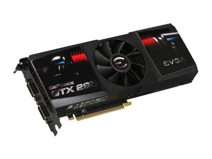 Picture of EVGA 600-10658-0050-300 GeForce GTX 295 1792MB 896 (448 x 2)-bit DDR3 PCI Express 2.0 x16 HDCP Ready SLI Support Video Card