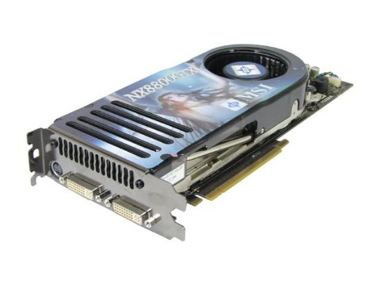 Picture of MSI NX8800GTX T2D768E HD GeForce 8800 GTX 768MB 384-bit GDDR3 PCI Express x16 HDCP Ready SLI Support HDCP Video Card