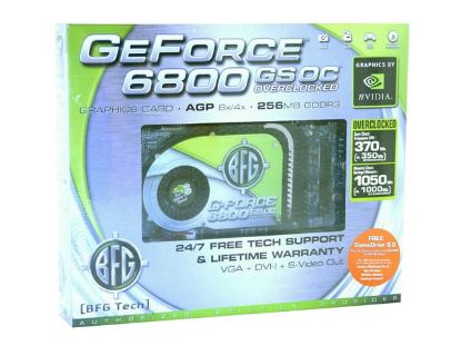 Picture of BFG BFGR68256GSOC GeForce 6800GS 256MB 256-bit GDDR3 AGP 4X/8X Video Card