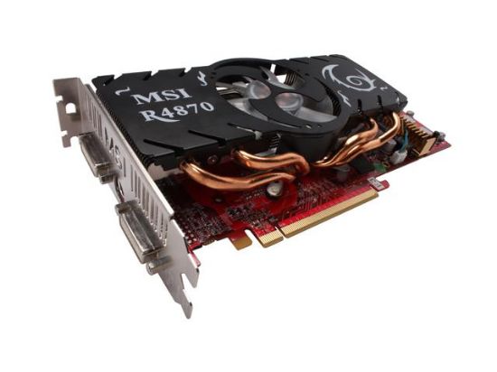 Picture of MSI R4870-T2D1G Radeon HD 4870 1GB 256-bit GDDR5 PCI Express 2.0 x16 HDCP Ready CrossFireX Support Video Card