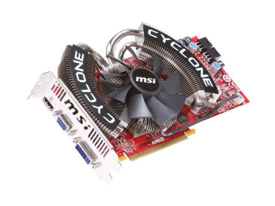 Picture of MSI R4870 CYCLONE 1G Radeon HD 4870 1GB 256-bit GDDR5 PCI Express 2.0 x16 HDCP Ready CrossFireX Support Video Card