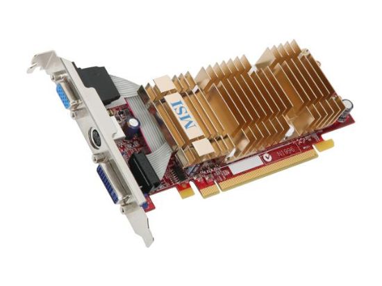 Picture of MSI R3450-TD512H Radeon HD 3450 512MB 64-bit GDDR2 PCI Express 2.0 x16 HDCP Ready CrossFireX Support Video Card