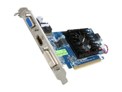 Picture of GIGABYTE GV R455HM 512I Radeon HD 4550 Supporting up to 512MB(128MB 64-bit GDDR3 onboard) PCI Express 2.0 x16 HDCP Ready Low Profile Rea