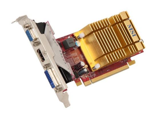 Picture of MSI R4350MD512HFBR Radeon HD 4350 512MB DDR2 PCI Express 2.0 x16 HDCP Ready Video Card